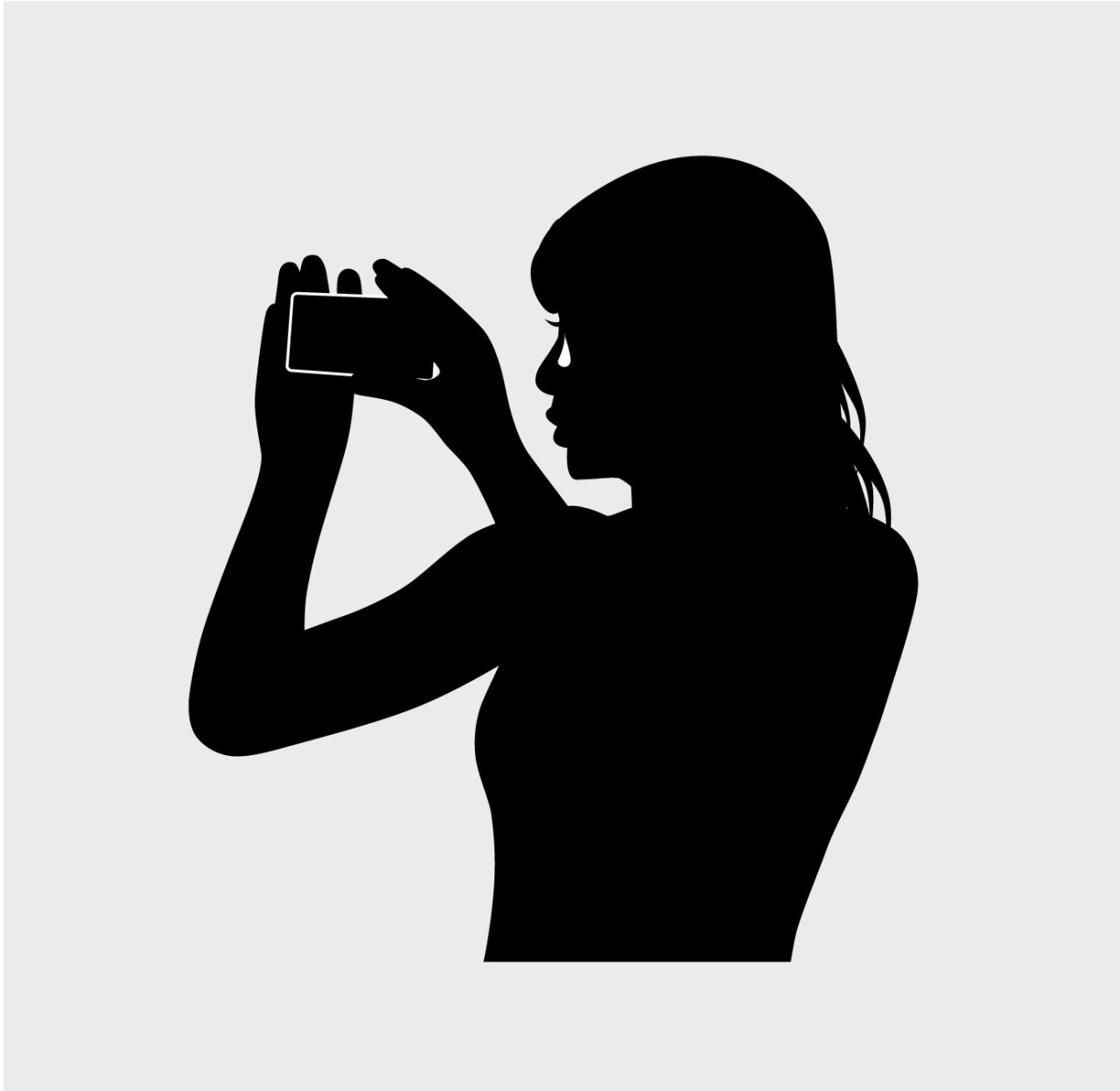 Silhuet - ung person tager selfie
